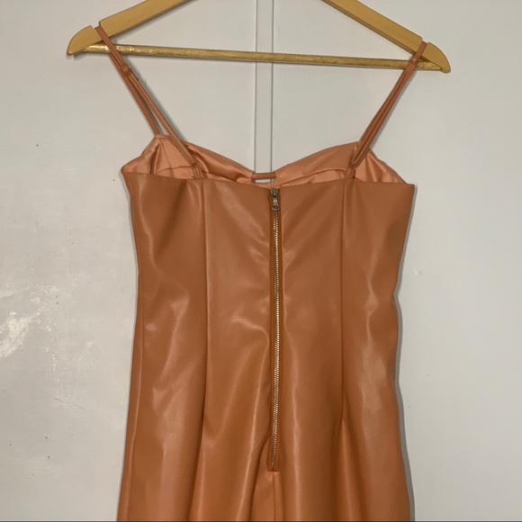 Bardot Sibella Sleeveless Faux Leather Midi Dress in Dusty Rose - Picture 7 of 13